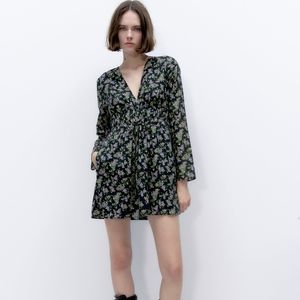 Zara Textured weave floral dress XL